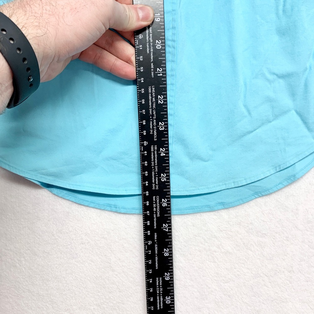 Ralph Lauren Sport Button Down Shirt Womens Size 8 Turquoise Stretch Cotton Pony - Picture 2 of 11
